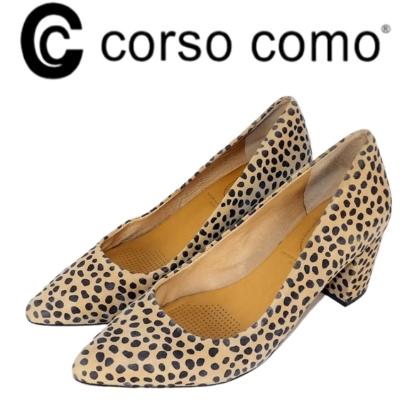Corso Como RYANNA Chucky Heel Leopard Print Suede Heels Women's Size 8.5 - Picture 1 of 12